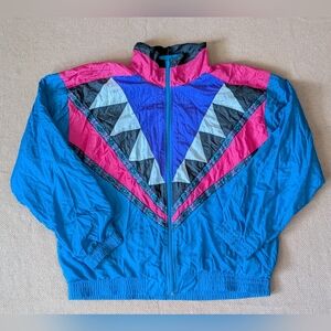 Vintage Bocoo 80s/90s Colorblock Retro Blue Pink Windbreaker Jacket